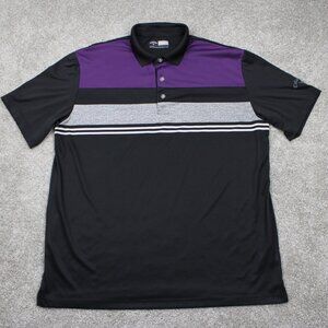 Callaway Opti-Dri Polo Shirt Mens Large Black/Purple Golf Polyester S/S Pullover